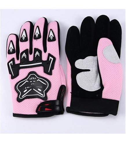 Gants Moto Enfant JLP RACING - Rouge, Taille M (4-5 Ans) | Cross, Quad, VTT, BMX | Protection Renforcée