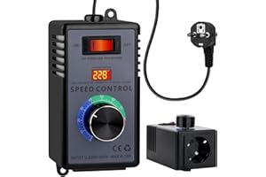 DAJASD Variateur de Vitesse pour Moteur 220V, 10A 4000W Régulateur De Tension, Régulateur De Puissance, Variateur de Frequence pour pour meuleuses d'angle/souffleuses/scies circulaires