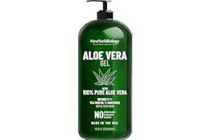 NEW YORK BIOLOGY THE ULTIMATE COSMECEUTICALS New York Biology Aloe Vera Gel for Face, Skin and Hair - Infused with Tea Tree Oil – From Fresh Aloe Vera Plant – Moisturizing Aloe Vera for Sunburn Relief and Dry Skin - 500 ml