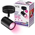 WiZ Colour Imageo Smart Connected WiFi Ceiling Light Spot Fixture. [1 Spot - Black] App Control for Indoor Home Lighting, Livingroom and Bedroom