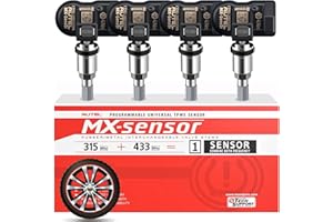 Autel TPMS Sensor 315MHz + 433MHz Dual Frequency Tire Replacement MX Sensor for All Cars, Same as OE Censor, 100% Cloneable Pressure Monitor System Censor (Metal Valve, Press-in, 4PCS)
