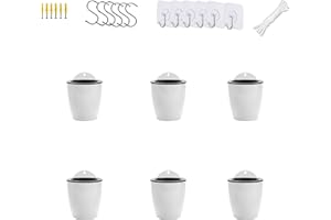 ORIMERC 6 Pack Self Watering Plant Pots Wall Hanging Basket Over Fence Planters Vertical Garden Hang Plastic Container Indoor Outdoor for Plants Flowers Succulent Living Herbs Holder White Small
