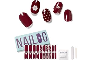NAILOG Pellicola per Unghie in Gel Semi-Indurita, 20 Pcs Adesivi e Decalcomanie per Unghie, Nail Art Stickers Adesivo Smalto per Unghie Manicure per Donne Ragazze, La Petite Fleur