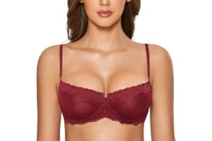 DOBREVA Biustonosz balkonetka damski z fiszbinami Dirndl Push Up Sexy Biustonosze Koronka Duże Rozmiary Bez podszewki