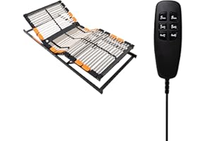 BMM Stelaż łóżka 80 x 200 cm, Premium XXL rama silnika do 180 kg/elektryczna regulacja/7 stref/do wszystkich materacy/wysokość 10 cm / stelaże z listew wyprodukowanych w Niemczech