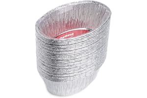 Euro Classic Aluminium Disposable Oval Baking Bowls ~ Mini Pie Dish ~ Reusable and Disposable Foil Pans (Mini - 30 Pack)