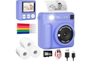 Niaazi Kids Camera Instant Print Camera - 1080P HD Video Kids Camera, Kids Digital Camera with Photo Paper and 32GB SD Card, Best Gift for 3 4 5 6 7 8 9+ Years Old Girls Boys(Purple)