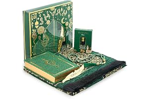 ihvan online Prayer Gift Set for Men & Women, Muslim Prayer Mat, Salah Mat, Beaded Taasbih, Arabic Holy Quran, Islamic Gift Set for Ramadan & Eid, Green