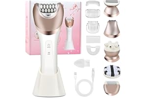 Mapille 6 In 1 Rasierer Damen Elektrisch Intimrasierer für Frauen Trimmer Damen Ladyshaver Haartrimmer für Rasierer Trockenrasierer Damen Epilierer Bikinitrimmer für Frauen Schamhaare Körper, Gesicht
