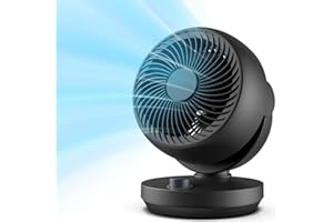 AIREASE Ventilator Leise, 22dB Tischventilator sehr Leistungsstarker 3D Turbo Ventilatoren. 3 Geschwindigkeiten und 90° Verstellbare Neigung für Büro, Schlafzimmer, Wohnzimmer18m² Räume,Schwarz