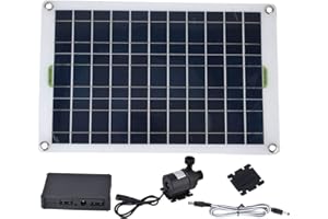 KAKAKE Kit Pompa Acqua Solare, Pannello 50W 800L/h 12V Pompa Solare per Laghetto in Plastica Siliconica CC a Basso Rumore per Giardino, Cortile, Acquario, Laghetto, Piscina, Esterno e Patio