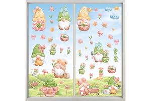 DAZZTIME 8 Blatt Fensterbilder Frühling Selbstklebend,Klebefolie Anti-Kollision Aufkleber,Schmetterling Fenstersticker,Schmetterling Fenstersticker,fensterbild,Fensterdekoration Blumen