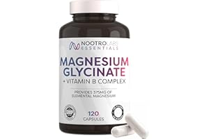 NOOTRO LABS Nootro Essentials Magnesium Glycinate Capsules with Vitamin B Complex for Sleep, Calm & Muscle Support (60 Servings - 2 Capsules Daily)