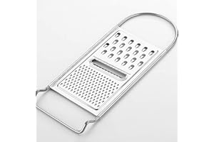 WESTOCK WE-STOCK - Rallador plano de cocina de acero inoxidable 3 en 1 para rallar queso, verduras, patatas - 22 cm