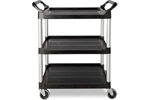 Rubbermaid Commercial Products FG342488BLA Mehrzweckwagenv mit 3 Böden, Schwarz