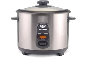 Grunkel Arrocera y Vaporera RC-L Funciones para cocinar arroz, legumbres y verduras olla extraíble antiadherente con tapa y cuchara