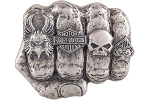 Harley-Davidson Men's Fist Forward Belt Buckle, Antique Nickel Finish HDMBU11417