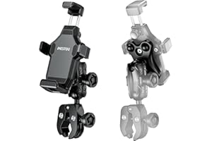 iMESTOU Uchwyt motocyklowy do telefonu antywibracyjnego 1 "Ball Handlebar Bike Mobike Holder Anti-Theft Obrót 360° Uniwersalny kompatybilny z smartfonami 4,7"-7,2" maks. 20mm grubości