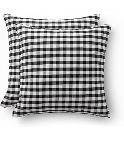 Lot De 6 Serviettes Vichy - Coton Et Polyester - 45x45 Cm - Noir - Pour �v�nements, H�tels, Maison - Lavable Machine