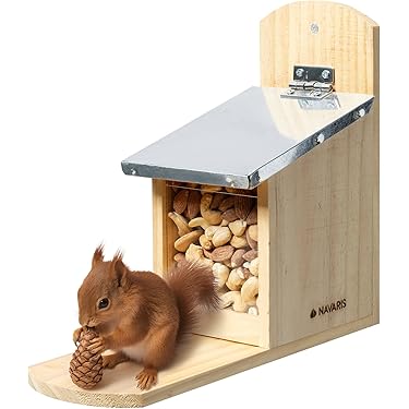 Casetta Mangime Per Scoiattoli In Legno - Grande, Per Giardino, Con Coperchio Incernierato - Foto 12