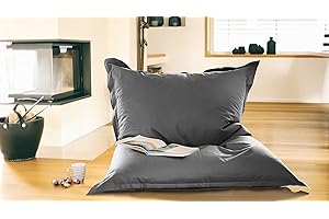 Kinzler S-10119/117 Riesensitzsack, ca. 100x140 cm, Sitzsack Outdoor Indoor, in vielen verschiedenen Farben, mit Innensack, anthrazit