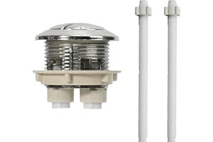Amcbkyea Boutons de Chasse d'Eau de Toilette Universels, Double Bouton Poussoir 40mm pour Réservoirs, Installation Facile, Design Élégant en Argent, Compatible avec Trous de Couvercle de 37-44mm