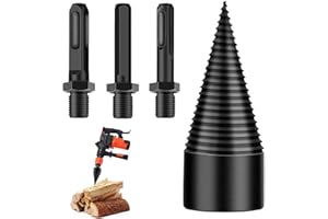 SUNSHINE SMILE Holzspalter Schraube Kegel,42mm Spaltholzkegel Holzspalterbohrer,Brennholzspalter-Bohrer,Spiralbohrer,Kegelspalter für den Haushalt,Bohren für Brennholz Kegelbohrer set,Elektrischer Holzspalter