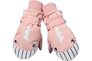 Counius Rękawiczki dziecięce, rękawice narciarskie, rękawiczki zimowe, wodoodporne, zimowe rękawice śniegowe dla dziewczynek w wieku 5-10 lat, do jazdy na nartach, zabawy, aktywności na świeżym