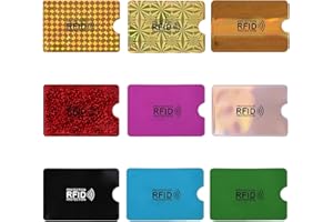 xiluuyou 9 Pieces Colorful RFID Card Holder, Blackout RFID Blocking Card, Ultra Thin Anti Theft Credit Card Protector for Women Men