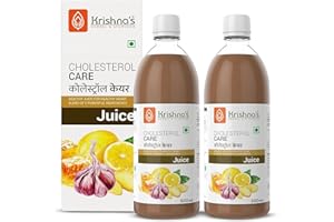 KRISHNA'S HERBAL & AYURVEDA Cholesterol Care Juice - 500 Ml (Pack Of 2) | Contains Honey With Apple Cider Ginger Garlic, Sugar Free, Helps In Digestion, Made In India