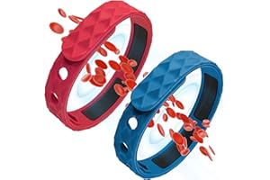 NIMEDALA Bracelet à ions négatifs infrarouges lointains, bracelet à ions négatifs en silicone antistatique pour homme et femme (bleu + rouge)