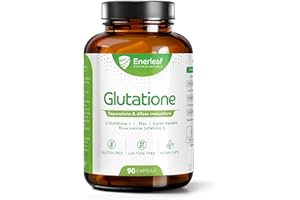 ENERLEAF Glutatione forte - 90 cps elevato dosaggio (515mg)- Potente depurazione antiossidante dell'organismo - Azione antinfiammatoria per la salute del sistema immunitario