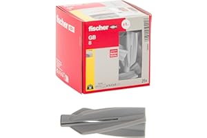 Fischer Tasselli GB 8 per Calcestruzzo Cellulare e Gasbeton, Diametro Foro 8 mm, 25 pezzi, 50491