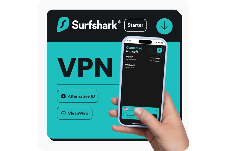 Surfshark Starter, VPN, 6 Mesi, Codice Digitale