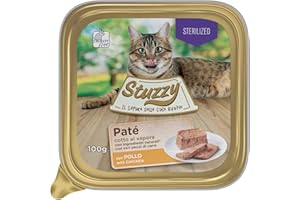 Stuzzy Mister, mokra karma dla dorosłych kotów sterylizowanych, smak kurczaka, pasztet i mięso w kawałkach - łącznie 3,2 kg (32 szklanki x 100 gr)
