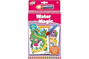 Galt Water Magic Unicorns - Unicorn Themed, Reusable Colouring Books for Children, Reusable Pictures for Kids to Colour - Magically Reveal Hidden Pictures with Water Pen - For Ages 3 Years Plus