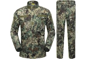 YAOTT Completo Tuta Militare da Combattimento da Uomo Antistrappo, Giacca Militare Pantaloni Tattici di Paintball BDU Uniforme Mimetico per Caccia, Boschi, Simulazioni di Guerra, Paintball