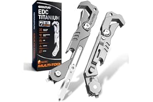 GIRIAITUS 7 in 1 Multitool Accessori da campeggio con coltello pieghevole Rompivetro Cacciavite Coltello multiuso EDC Strumento tascabile multiuso leggero per escursionismo Regali Natale Regalo Uomo Donna