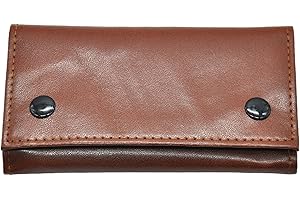 SacJkt Leather Tobacco Pouch, Waterproof Portable Tobacco Bag, 3 Layers Cigarette Pouch for Tobacco, Filter，Father's Day Gift (Brown, 133 x 77mm)