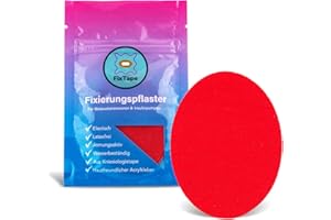 FixTape cinta transpirable para sensor Freestyle Libre 1 & 2 I Parche autoadhesivo cómodo para sensor de glucosa I Amigable con la piel e impermeable en diseños modernos I 7 piezas (Rojo)