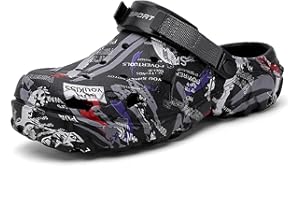 FLIOZY Herren Clogs im Tarnmuster – Leichte Wasserschuhe mit Verstellbarem Fersenriemen – Atmungsaktive Garten- und Outdoor-Gummischuhe für Strand, Pool, Garten und Sommerwanderungen