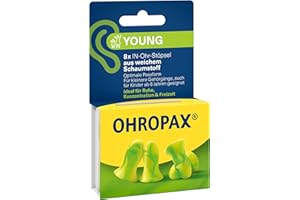 OHROPAX Young Zatyczki do uszu – do uszu z mniejszymi kanałami słuchowymi – zatyczki do uszu z miękkiej pianki – izolacja akustyczna SNR 35 dB – idealne do odpoczynku, koncentracji i spędzania wolnego