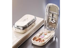 Veroa 3 in 1 Pill Cutter for Small Pills Portable and Adjustable Tablet Cutter for Pills,with Storage Function Pill Splitter for Elderly, Kids, Pets(White)