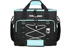 INSMEER Bolsa Térmica Grande 55L, Bolsa Isotermica Nevera Portatil Capacidad para 80 Latas, Plegable, aislada, a Prueba de Fugas y con abridor de Botellas Picnics, Camping y Playa