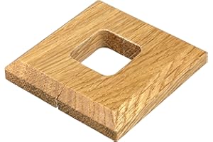 FUX 2 Stück Einzel Heizungsrohr Rosette für Standkonsolen, verschiedene Größen, Rohrabdeckung, Abdeckrosetten, Verkleidung, Heizkörper Rosetten, Parkett, Holzrosetten, Eiche (Lochung: 20x20mm, lackiert)
