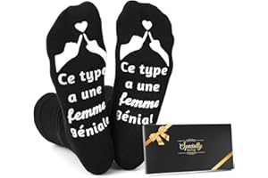 Sunia Cadeau Fete des Peres,Chaussette Homme Humour,Chaussettes Antidérapantes pour hommes,Idee Cadeau Fête des Pères Anniversaire,Cadeau Rigolo Humoristique,Cadeau Papa Grand Pere Son Mari Ado Garçon