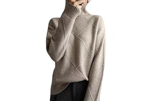 MAOAEAD Women's Loose Cashmere Turtleneck Sweater Cardigan Winter Warm Polo Neck Jumpers Soft Comfy Knitted High Neck Tops