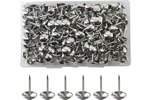 Yosawo 200Pcs Furniture Decorative Tacks Upholstery Tacks Pins Thumb Tack Stud Tacks Push Pins（Silver）
