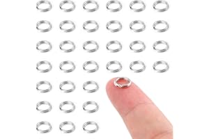 NQEUEPN 30pcs Split Rings, 6mm Mini O Ring Stainless Steel Key Chain Rings Small Split Rings for Jewelry Making Metal Car Keys Connector Craft Making