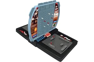 Lexibook, Bataille Navale Parlante (Français Anglais Espagnol Portugais), Jeu de société électronique 1 ou 2 Joueurs, Interactive, Effets Lumineux et sonores, stratégie, à Piles, Gris/Noir, GT2800i1